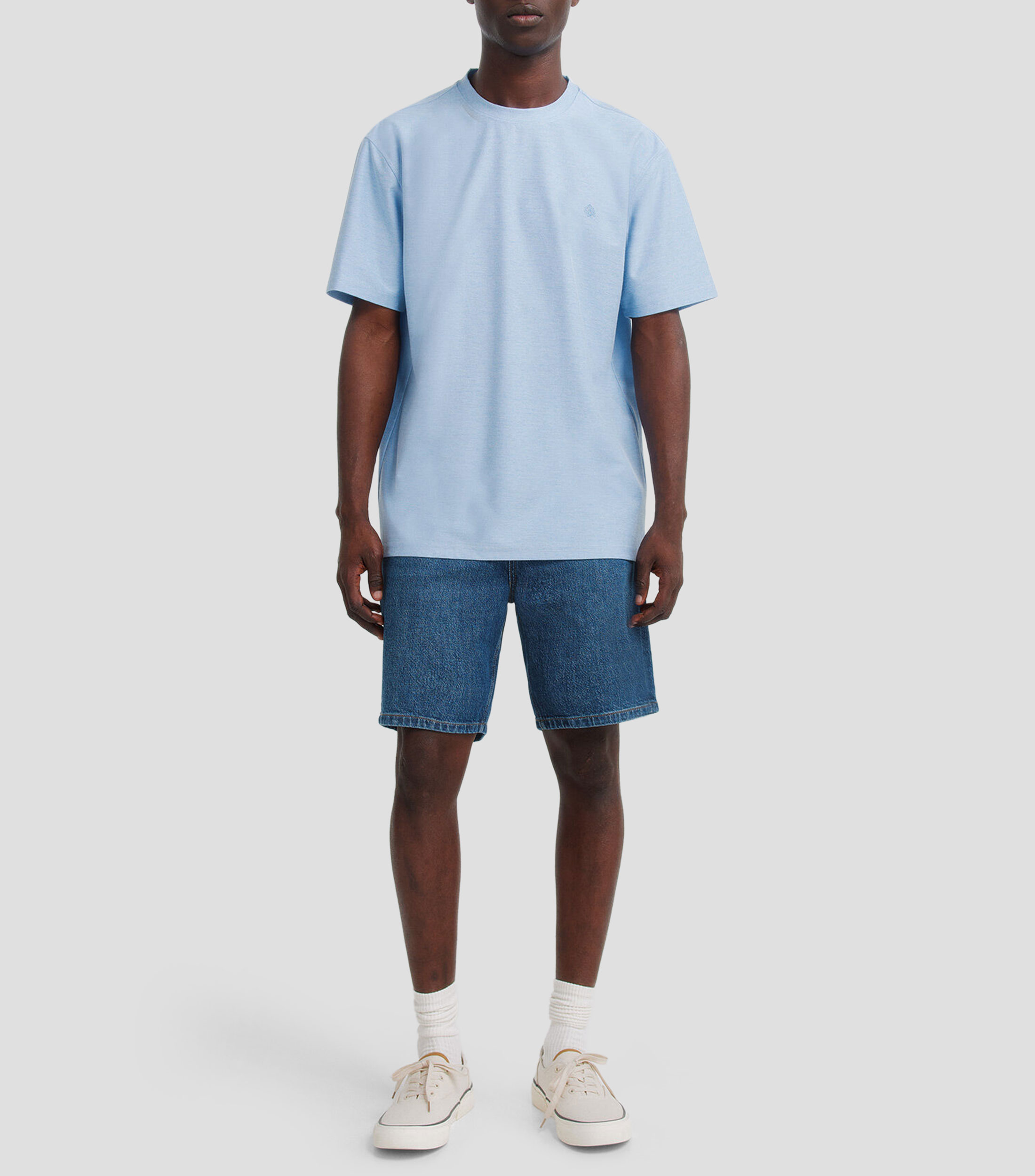 Playera cuello redondo manga corta con microdiseños Hombre